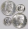 Lot of (4) 90% Silver Coins from 1964.