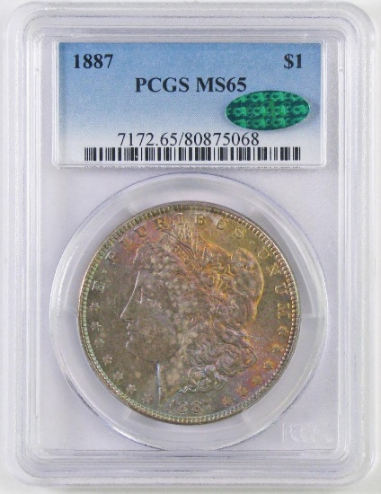 1887 P Morgan Silver Dollar (PCGS) MS65 CAC.
