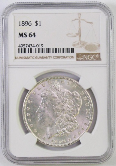 1896 P Morgan Silver Dollar (NGC) MS64.