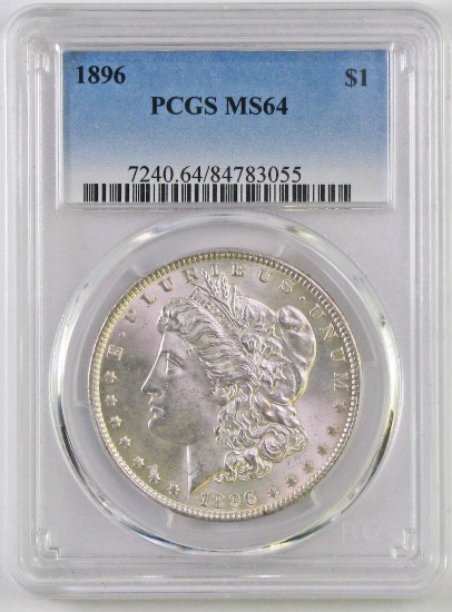 1896 P Morgan Silver Dollar (PCGS) MS64.