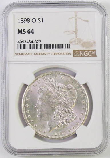 1898 O Morgan Silver Dollar (NGC) MS64.