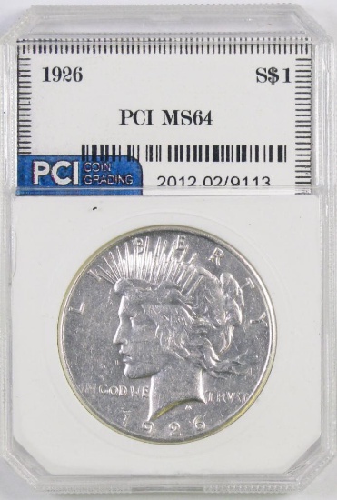 1926 P Peace Silver Dollar (PCI) MS64.