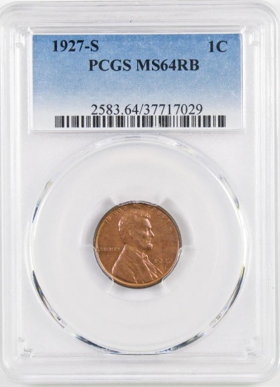 1927 S Lincoln Wheat Cent (PCGS) MS64RB.
