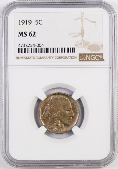 1919 Buffalo Nickel (NGC) MS62.