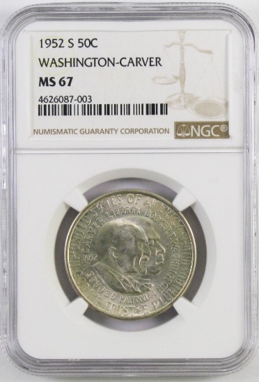 1952 S Washington Carver Commemorative Silver Half Dollar (NGC) MS67