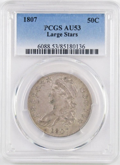 1807 Capped Bust Silver Half Dollar (PCGS) AU53.