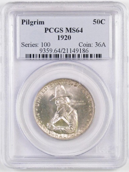 1920 Pilgrim Commemorative Silver Half Dollar (PCGS) MS64.