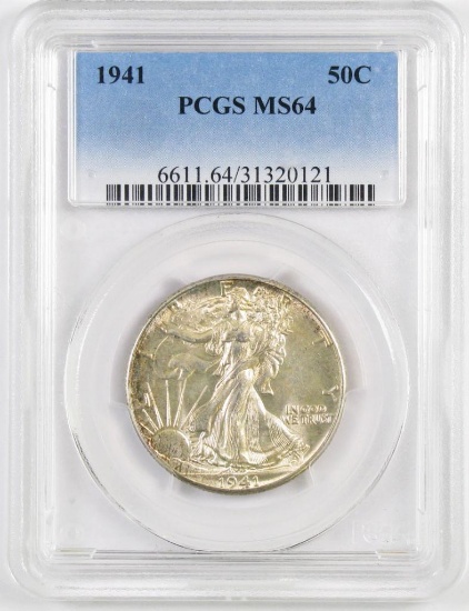 1941 P Walking Liberty Silver Half Dollar (PCGS) MS64.