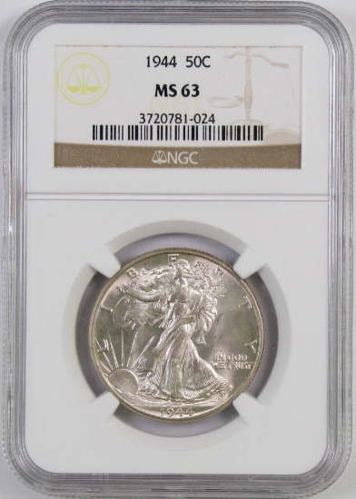 1944 P Walking Liberty Silver Half Dollar (NGC) MS63.