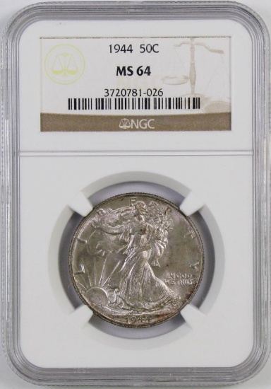 1944 P Walking Liberty Silver Half Dollar (NGC) MS64.