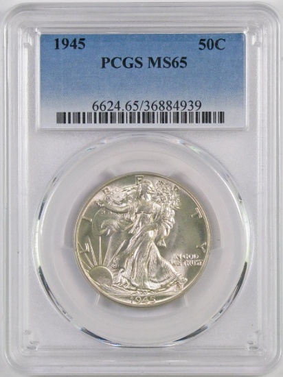 1945 P Walking Liberty Silver Half Dollar (PCGS) MS65.