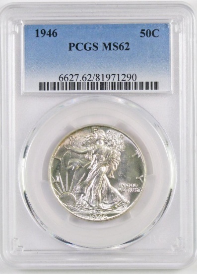 1946 P Walking Liberty Silver Half Dollar (PCGS) MS62.