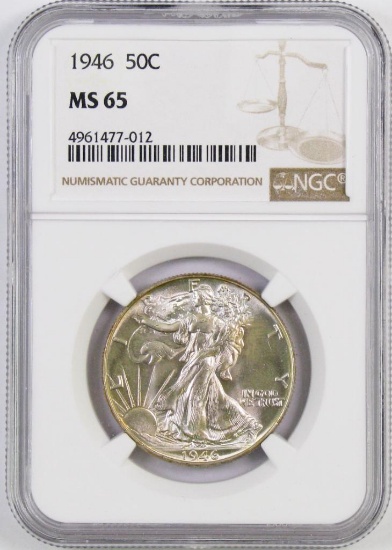 1946 P Walking Liberty Silver Half Dollar (NGC) MS65.