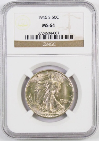 1946 S Walking Liberty Silver Half Dollar (NGC) MS64.