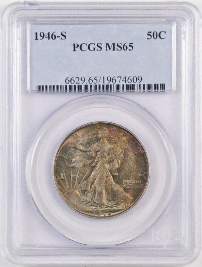 1946 S Walking Liberty Silver Half Dollar (PCGS) MS65.