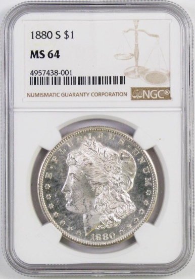 1880 S Morgan Silver Dollar (NGC) MS64.