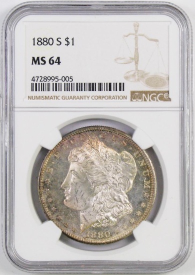 1880 S Morgan Silver Dollar (NGC) MS64.