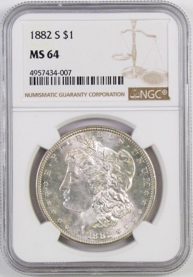 1882 S Morgan Silver Dollar (NGC) MS64.