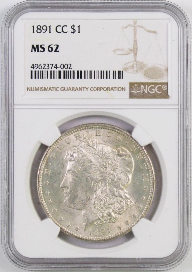 1891 CC Morgan Silver Dollar (NGC) MS62.