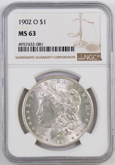 1902 O Morgan Silver Dollar (NGC) MS63.