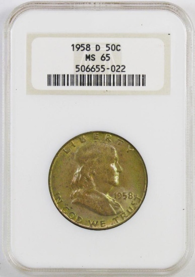 1958 D Franklin Silver Half Dollar (NGC) MS65.