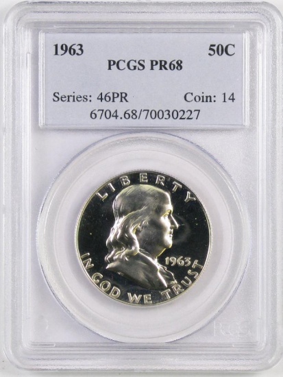 1963 P Franklin Silver Half Dollar (PCGS) PR68.