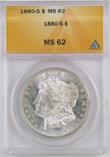 1880 S Morgan Silver Dollar (ANACS) MS62.