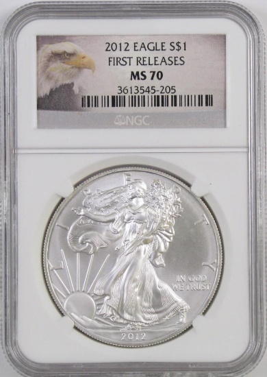 2012 P American Silver Eagle (NGC) MS70 First Release.