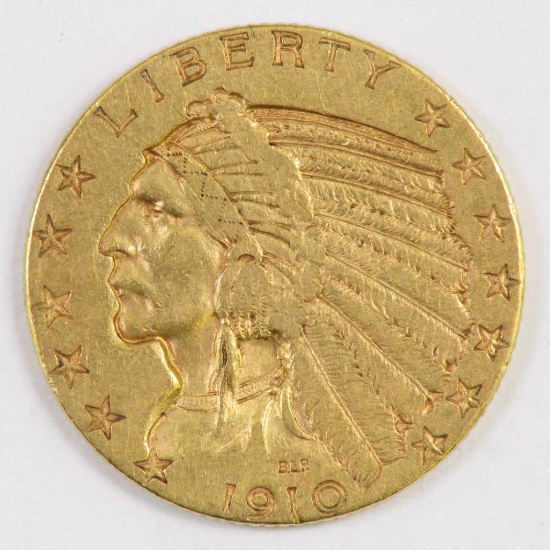 1910 S $5.00 Indian Gold.