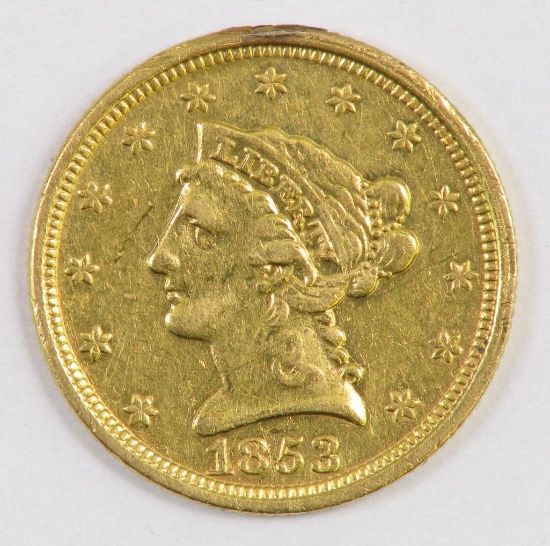 1853 P $2.50 Liberty Gold.