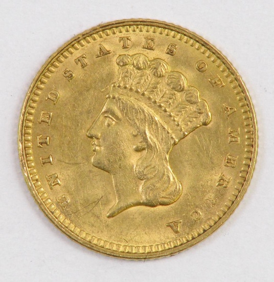 1862 Type 3 $1.00 Indian Head Princess Gold.