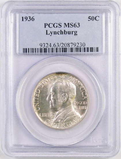 1936 Lynchburg Commemorative Silver Half Dollar (PCGS) MS63.