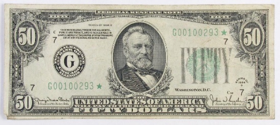 1934-D $50 Federal Reserve Star Note.