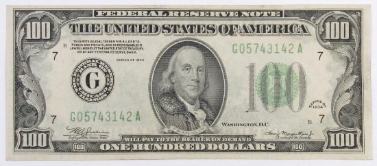 1934 $100 Federal Reserve Note.