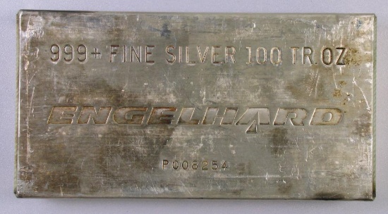 Engelhard .999 Fine Silver 100oz. Bar.