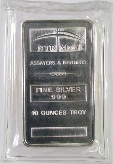 NTR Metal .999 Fine Silver 10oz. Ingot.