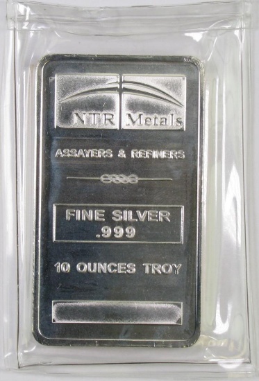 NTR Metal .999 Fine Silver 10oz. Ingot.