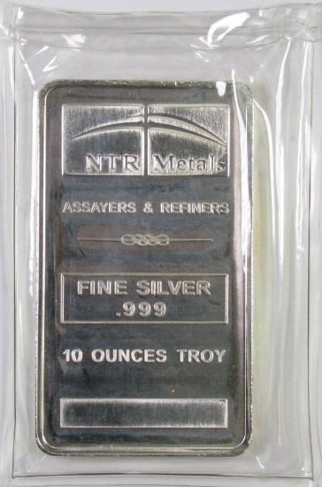 NTR Metal .999 Fine Silver 10oz. Ingot.