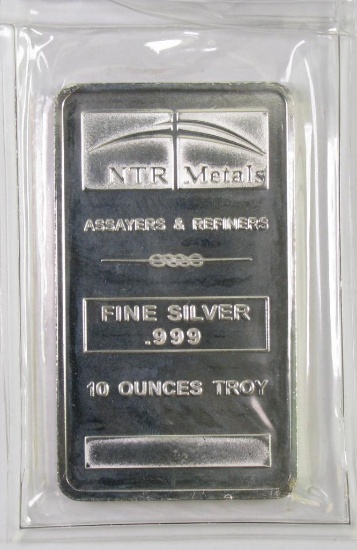 NTR Metal .999 Fine Silver 10oz. Ingot.