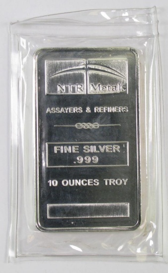 NTR Metal .999 Fine Silver 10oz. Ingot.