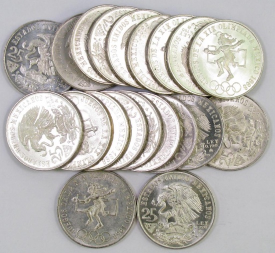 Lot of (20) Mexico ESTADOS UNIDOS MEXICANOS 25 Pesos.