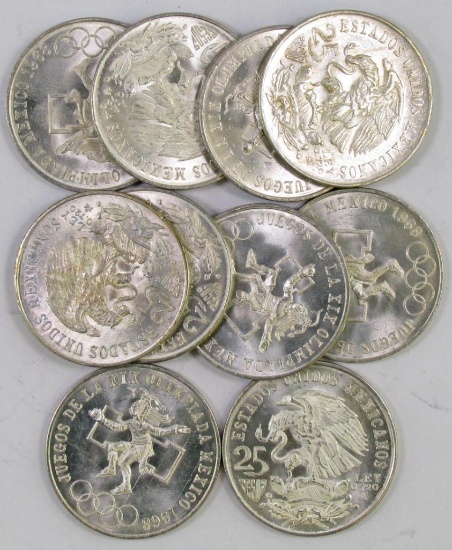 Lot of (10) Mexico ESTADOS UNIDOS MEXICANOS 25 Pesos.