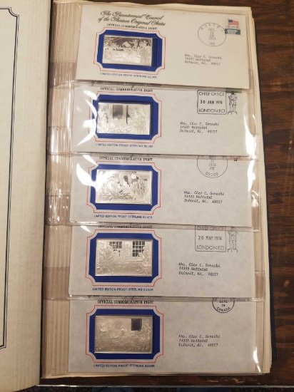 Lot of (65) Franklin Mint Sterling Silver Ingots of the Bicentennial Council of the Thirteen