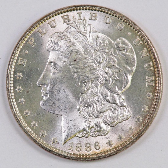 1886 P Morgan Silver Dollar.