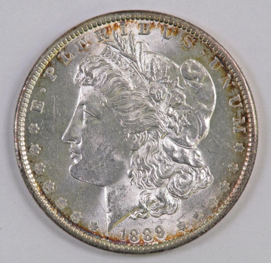 1889 P Morgan Silver Dollar.