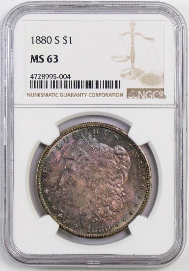 1880 S Morgan Silver Dollar (NGC) MS63.