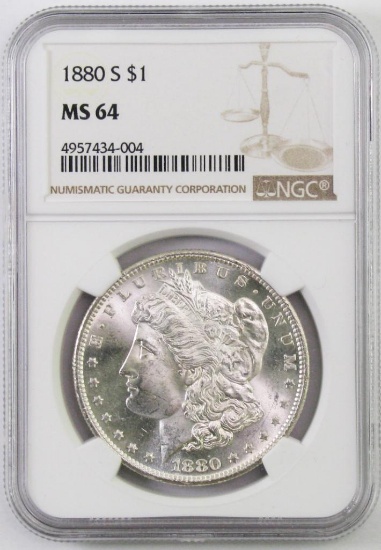 1880 S Morgan Silver Dollar (NGC) MS64