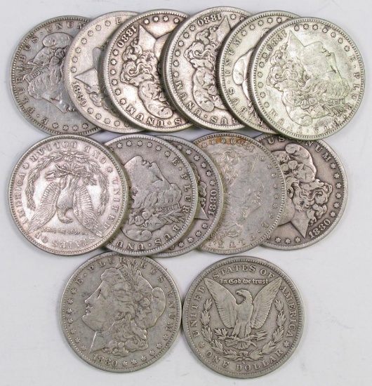 Lot of (15) Morgan Silver Dollars.