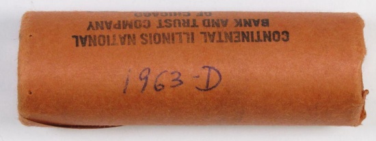 Roll of (40) 1963 D Washington Silver Quarters.