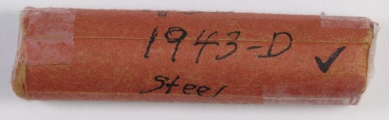 1943 D Lincoln Wheat Steel Cent Roll of (50).